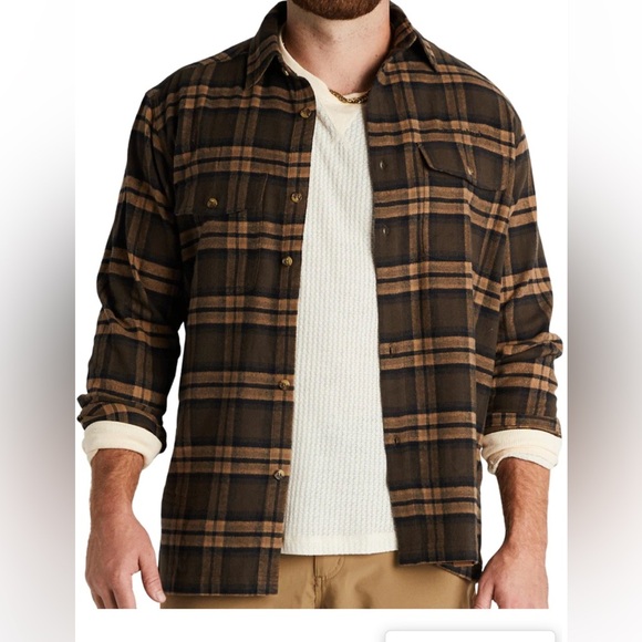 Banded Men’s Everglades Flannel Button Down Shirt Timber Brown Plaid Size XL - Picture 12 of 12